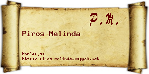 Piros Melinda névjegykártya
