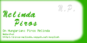 melinda piros business card